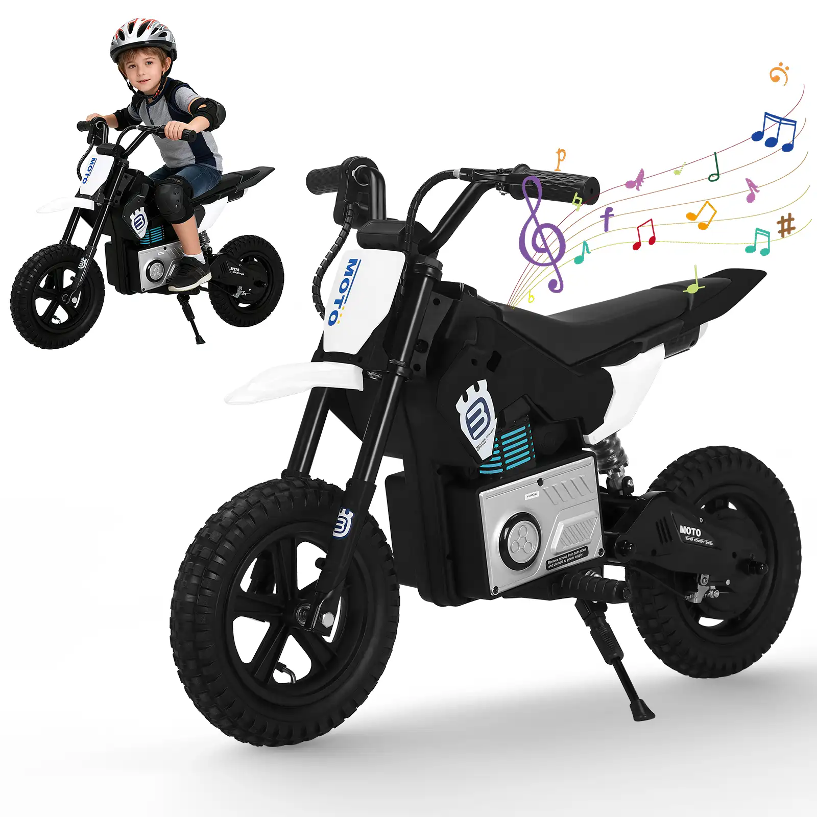 1 (1) Honeywhale 6988 - Mini Moto Elétrica Infantil Cross Todo-o-Terreno 200W - Imagem 1