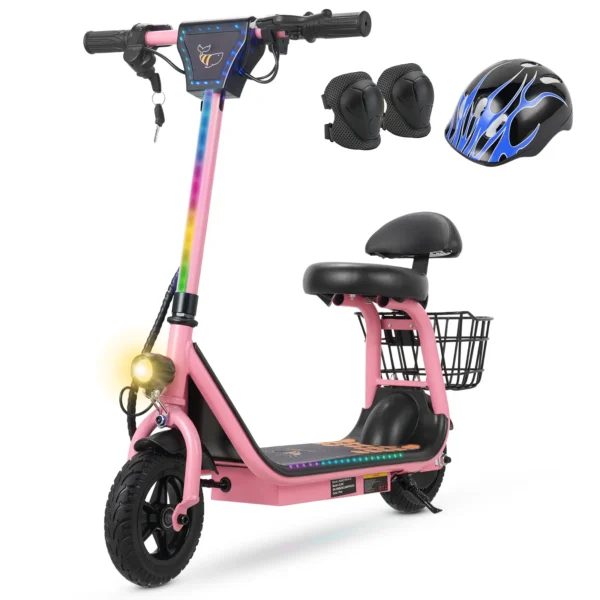 Honeywhale JL006 Scooter Elétrico Infantil com Luzes RGB Bluetooth Motor 300W Bateria 3.6Ah e Kit de Proteção