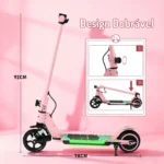 Honeywhale E10S - Patinete Elétrico Infantil Dobrável Rosa 180W - Imagem 2