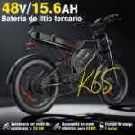 Honeywhale K6S Bicicleta Elétrica Dobrável 1080W Pneus Fat 20x4" Bateria 48V 15.6Ah - Imagem 8