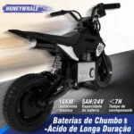 Honeywhale 6988 - Mini Moto Elétrica Infantil Cross Todo-o-Terreno 200W - Imagem 3