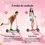 Honeywhale E10S - Patinete Elétrico Infantil Dobrável Rosa 180W - Imagem 6