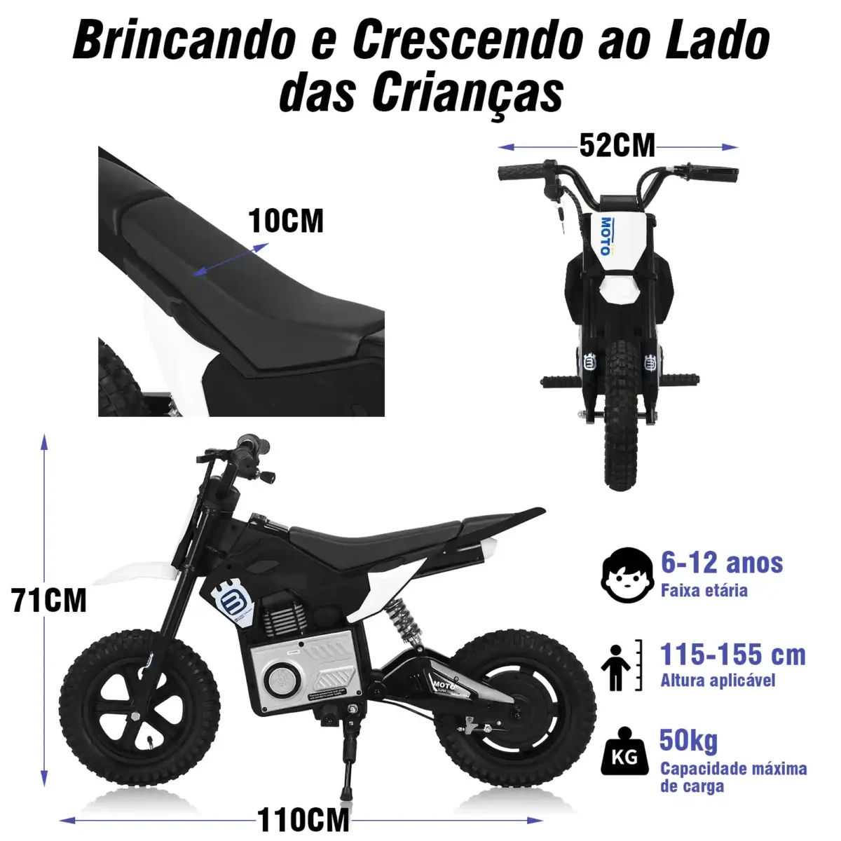 Honeywhale 6988 - Mini Moto Elétrica Infantil Cross Todo-o-Terreno 200W - Imagem 7