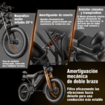 Honeywhale K6S Bicicleta Elétrica Dobrável 1080W Pneus Fat 20x4" Bateria 48V 15.6Ah - Imagem 4