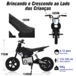 Honeywhale 6988 - Mini Moto Elétrica Infantil Cross Todo-o-Terreno 200W - Imagem 7