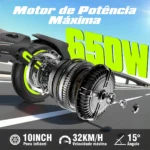 Honeywhale E9 Max-N - Patinete Elétrico 650W 36V 15AH 40km 32km/h - Imagem 8