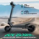 HONEYWHALE H4-2 Patinete Elétrico Dobrável Cinza-Escuro 60V 2400W com Rodas 11" e Luz LED - Imagem 5