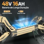 Patinete Elétrico Dobrável HONEYWHALE G2 PRO Amarelo Alumínio LED Freio a Disco Suspensão Dianteira e Traseira - Imagem 8