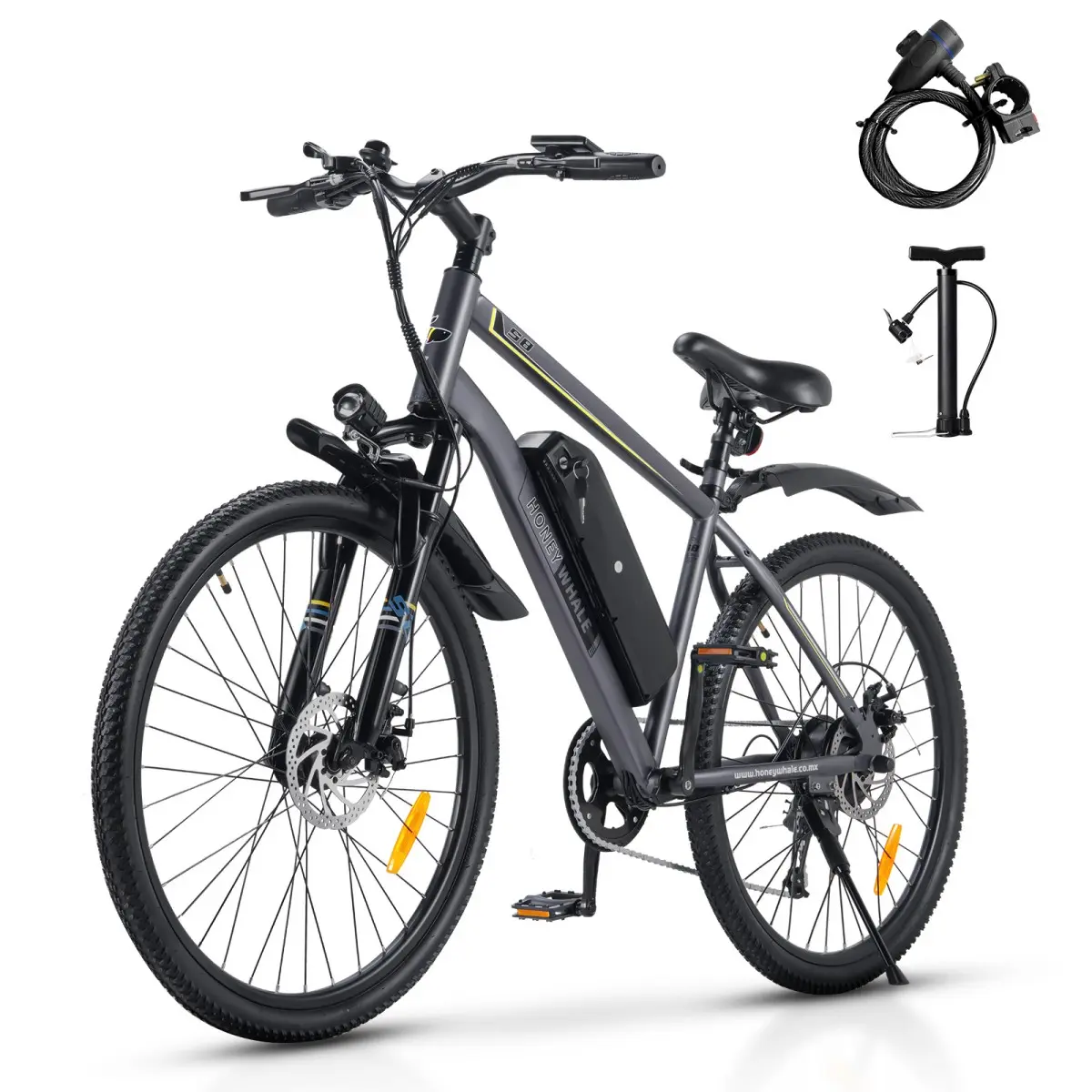 D_NQ_NP_2X_672813-MLA99448825170_112025-F Honeywhale S8 Bicicleta Elétrica de Montanha Aro 26 Motor 450W Bateria 36V 15Ah 7 Velocidades E-Bike para Todo Tipo de Terreno Estradas e Praias - Imagem 1
