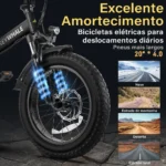 Honeywhale F6 Bicicleta Elétrica Dobrável Fat Bike Aro 20" Motor 790W Bateria 48V 10.4Ah - Imagem 6