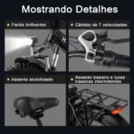 Honeywhale F6 Bicicleta Elétrica Dobrável Fat Bike Aro 20" Motor 790W Bateria 48V 10.4Ah - Imagem 5