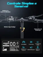 Bicicleta Elétrica Honeywhale BW02 Dobrável Pneu 20x3.0 Motor 790W Bateria 48V 10.4Ah - Imagem 6