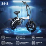 Honeywhale S6-S Bicicleta Elétrica Dobrável Motor 750W 48V Amortecedor Pneu 14" LCD - Imagem 3
