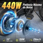 Honeywhale B20 Bicicleta Elétrica Dobrável Motor 350W 36V 7.8AH Pneu 14" Freio a Disco - Imagem 2