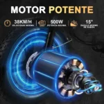 Honeywhale BK05 Bicicleta Elétrica Dobrável 500W Pneus Fat 16x4" Bateria 48V 10.4Ah Preta - Imagem 5