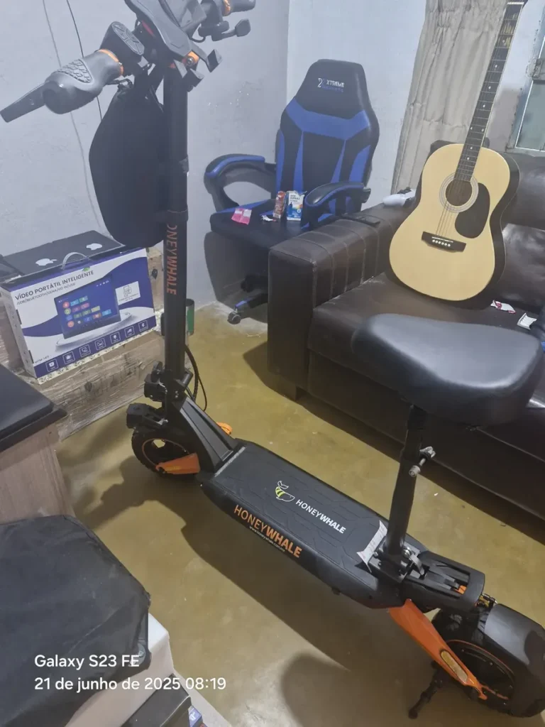 HONEYWHALE T8A Patinete Elétrico Dobrável Preto 48V 950W com Bluetooth e Luz LED photo review