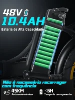Bicicleta Elétrica Honeywhale BW02 Dobrável Pneu 20x3.0 Motor 790W Bateria 48V 10.4Ah - Imagem 2