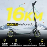 HONEYWHALE Patinete Elétrico M1 Lite 500W Preto-Amarelo Dobrável com Bluetooth e LED - Imagem 4