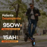 HONEYWHALE T8A Patinete Elétrico Dobrável Preto 48V 950W com Bluetooth e Luz LED - Imagem 6