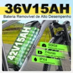 Honeywhale S8 Bicicleta Elétrica de Montanha Aro 26 Motor 450W Bateria 36V 15Ah 7 Velocidades E-Bike para Todo Tipo de Terreno Estradas e Praias - Imagem 3