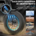 Honeywhale K6 PRO Bicicleta Elétrica Pneu Fat 20x4.0 Desbloqueio NFC Motor 850W Bateria 48V 15.6Ah - Imagem 5