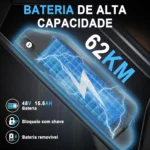 Honeywhale K6 PRO Bicicleta Elétrica Pneu Fat 20x4.0 Desbloqueio NFC Motor 850W Bateria 48V 15.6Ah - Imagem 3