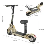 Honeywhale C1 Patinete Elétrico com Banco Motor 980W Bateria 13Ah Autonomia 40km Duplo Amortecimento e Freios a Disco - Imagem 8