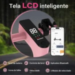 HONEYWHALE M2 Max Patinete Elétrico Dobrável Rosa em Alumínio com Bluetooth, Luz LED e Suspensão Dupla - Imagem 6