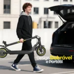 HONEYWHALE Patinete Elétrico M1 Lite 500W Preto-Amarelo Dobrável com Bluetooth e LED - Imagem 2