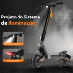 HONEYWHALE H2-Dual Patinete Dobrável Preto Alumínio LED Freio a Disco 150kg - Imagem 3