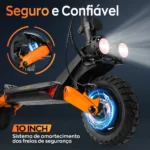HONEYWHALE T8A Patinete Elétrico Dobrável Preto 48V 950W com Bluetooth e Luz LED - Imagem 3