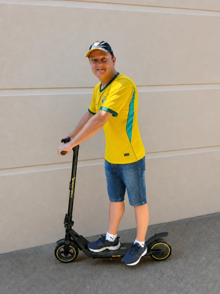 HONEYWHALE Patinete Elétrico M1 Lite 500W Preto-Amarelo Dobrável com Bluetooth e LED photo review
