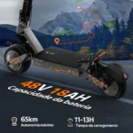 HONEYWHALE H2-Dual Patinete Dobrável Preto Alumínio LED Freio a Disco 150kg - Imagem 2