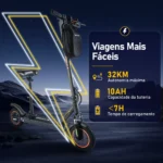 HONEYWHALE M2 MAX-B Patinete Elétrico Dobrável Preto/Laranja 36V 500W com Bluetooth, Luz LED e Freio a Disco - Imagem 6