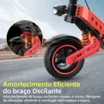 HONEYWHALE T4B-N Patinete Elétrico Dobrável 1000W 55km/h Autonomia 50km Vermelho - Imagem 6