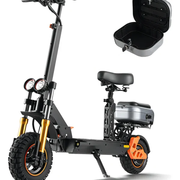 Patinete Elétrico Dobrável HONEYWHALE H3 Preto Alumínio com Assento, Baú Traseiro e LED