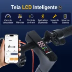 HONEYWHALE M2 MAX-B Patinete Elétrico Dobrável Preto/Laranja 36V 500W com Bluetooth, Luz LED e Freio a Disco - Imagem 3