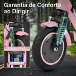 HONEYWHALE M2 Max Patinete Elétrico Dobrável Rosa em Alumínio com Bluetooth, Luz LED e Suspensão Dupla - Imagem 4