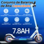 HONEYWHALE Patinete Elétrico M2 Pro 500W Dobrável 8,5" Branco com Bluetooth e LED - Imagem 5