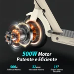 HONEYWHALE E9T Patinete Elétrico Dobrável Amarelo em Liga de Alumínio com Bluetooth e Luz LED - Imagem 5