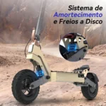 HONEYWHALE H2 Bicicleta Elétrica Dobrável Amarelo 48V 15Ah Rodas 10" LED - Imagem 5