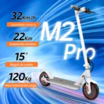 HONEYWHALE Patinete Elétrico M2 Pro 500W Dobrável 8,5" Branco com Bluetooth e LED - Imagem 4