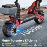 HONEYWHALE T4B-N Patinete Elétrico Dobrável 1000W 55km/h Autonomia 50km Vermelho - Imagem 3