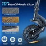 HONEYWHALE T5-2 Patinete Elétrico Dobrável Preto 48V 750W com Bluetooth e Luz LED - Imagem 4