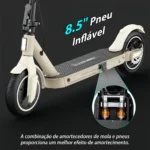 HONEYWHALE E9T Patinete Elétrico Dobrável Amarelo em Liga de Alumínio com Bluetooth e Luz LED - Imagem 3