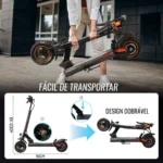 HONEYWHALE M4 Patinete Elétrico Dobrável Preto 48V 600W com Bluetooth e Luz LED - Imagem 2