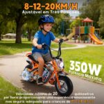 Honeywhale J2 Mini Moto Elétrica Infantil Cross com Motor 350W Bateria 36V Leds RGB e Kit de Proteção - Imagem 2