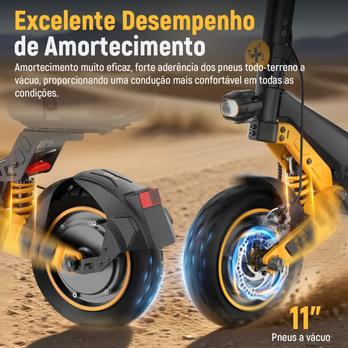 Honeywhale T4D - Patinete Elétrico Dual Motor 1300Wx2 52V 20AH 65km - Imagem 4