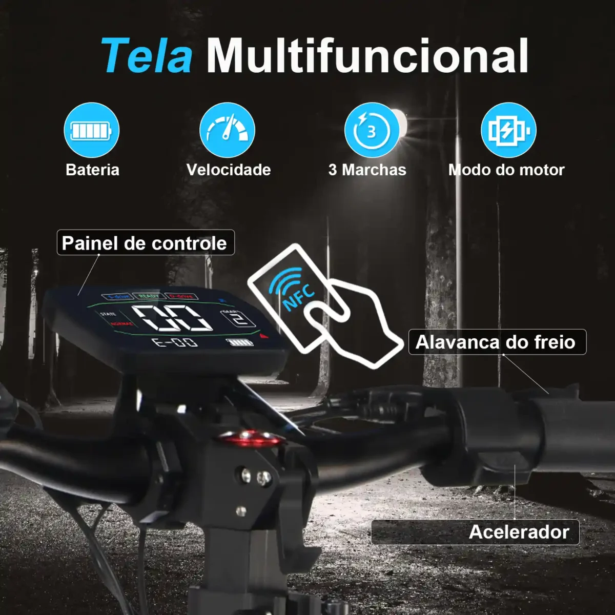 HONEYWHALE G4 Max Patinete Elétrico Dobrável Preto/Vermelho 60V 20,8Ah com Rodas 12" e Luz LED - Imagem 6