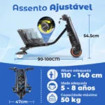 Honeywhale 008B Carrinho de Drift Elétrico Infantil Triciclo Motor 250W Autonomia 12KM Rotação 360 Graus com Bluetooth e Luzes LED - Imagem 6